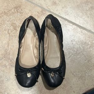 Black leather flats gently used.